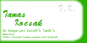 tamas kocsak business card